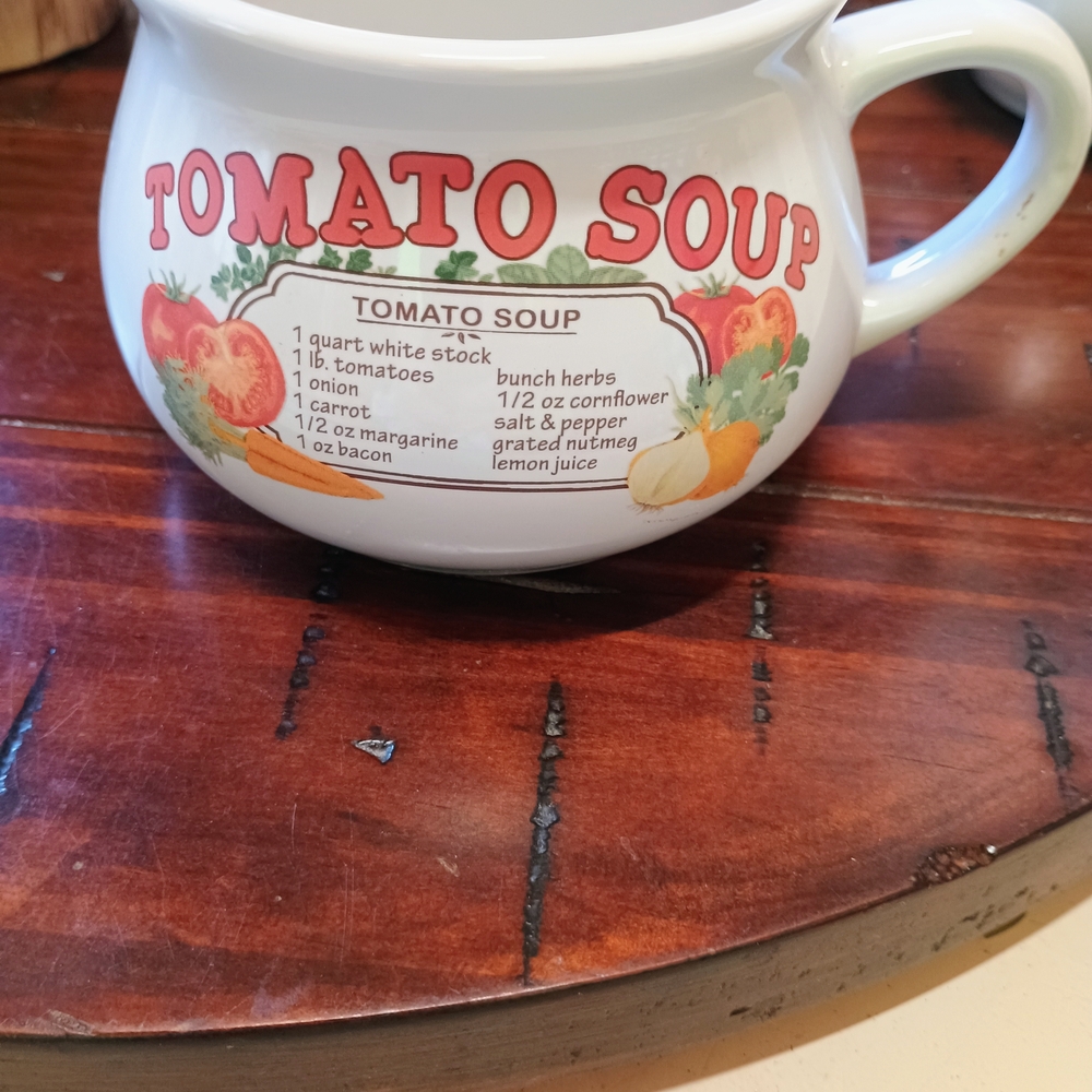 White Tomato Soup Recipe Bowl Set Of 4 Each A Different Recipe